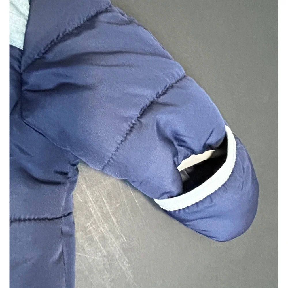 OshKosh B'gosh Baby Snowsuit Bunting Navy Blue Gray Teddy Bear Zipper 3 6 Months
